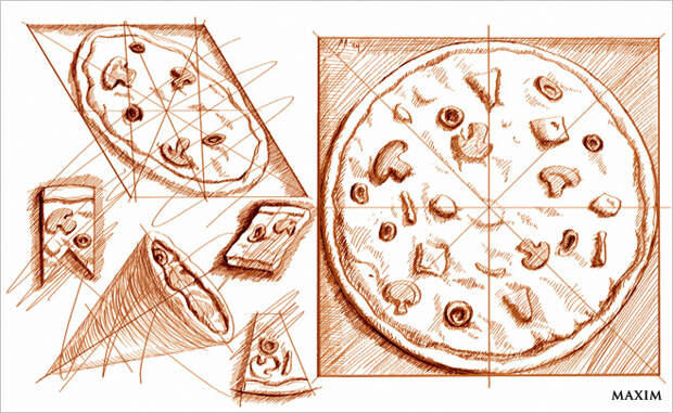 Канонические пропорции пиццы - изобретения Да Винчи