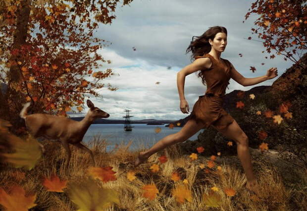 Annie Leibovitz: Джессика Бил в образе Покахонтас