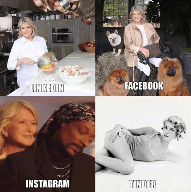 Linkedin Facebook Instagram Tinder