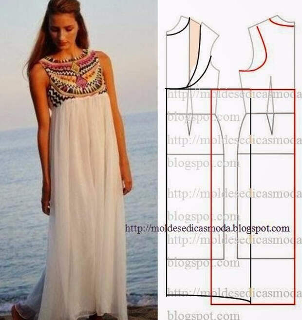Выкройка платья в греческом стиле
