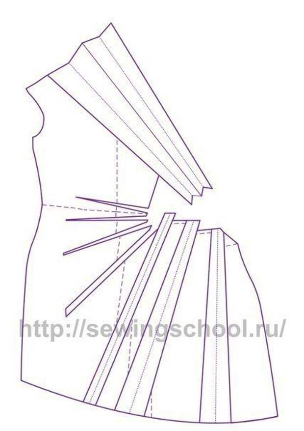 Технология обработки складок на платье от Armani 2