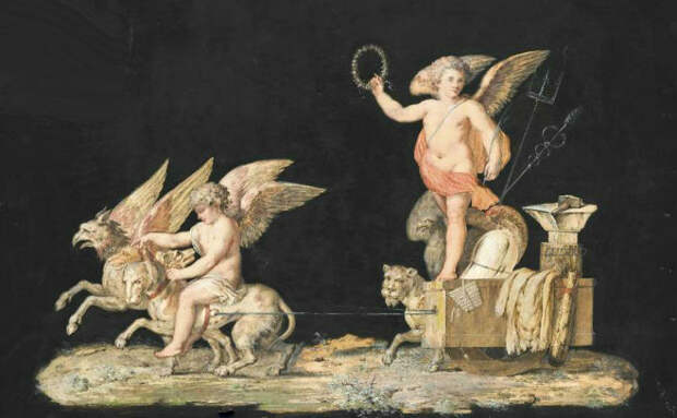 Божества и Putti Michelangelo Maestri, Италия...