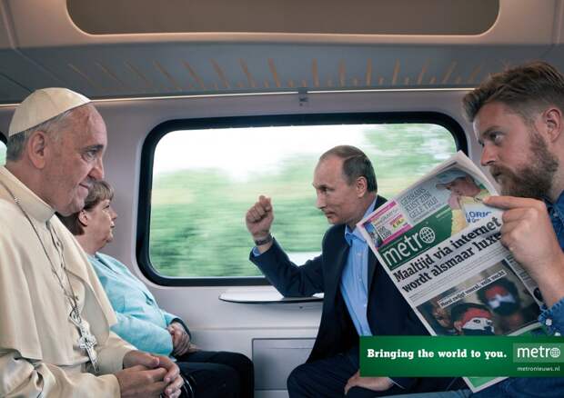 Путин, Обама и королева Елизавета рекламируют газету