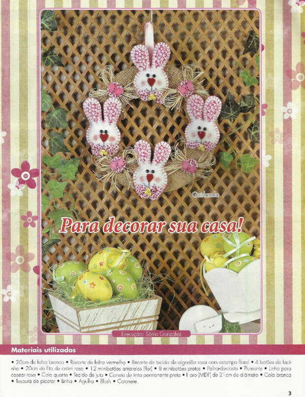Венок из мешковины с пасхальными зайчиками (4) (537x700, 535Kb)
