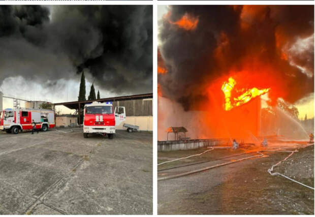Пожар на складе горючего в Сочи рядом с аэропортом, жители говорят о взрыве:  что известно