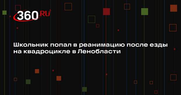 Школьник попал в реанимацию после езды на квадроцикле в Ленобласти