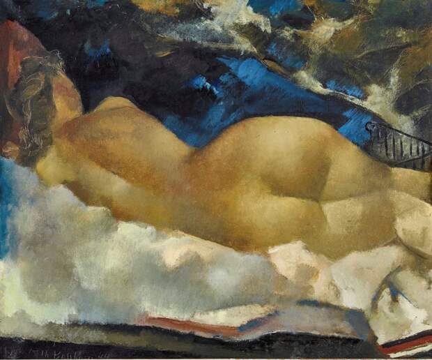 1944_Лежащая обнаженная на синем фоне (Reclining Nude on a blue background)_45.5 x 54.5_х.,м._Частное собрание.jpg 1944_Лежащая обнаженная на синем фоне (Reclining Nude on a blue background)_45.5 x 54.5_х.,м._Частное собрание.jpg