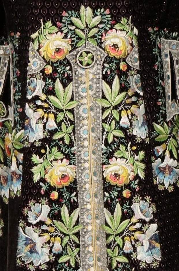 Вышивка на вельветовом мундире, Франция, около 1790 года вышивка, искусство. шитье, красота, старинные