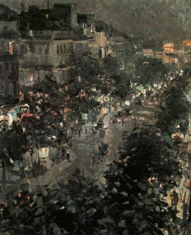 Картина «Париж ночью. Итальянский бульвар», художник Константин Коровин