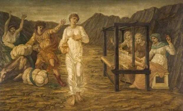 Эдвард Коли Бёрн-Джонс, «Амур и Психея. Психея выполняет задание Венеры», 1881 г.