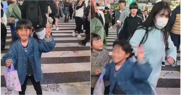 В Японии раздраженная прохожая умышленно толкнула девочку-туристку на дороге