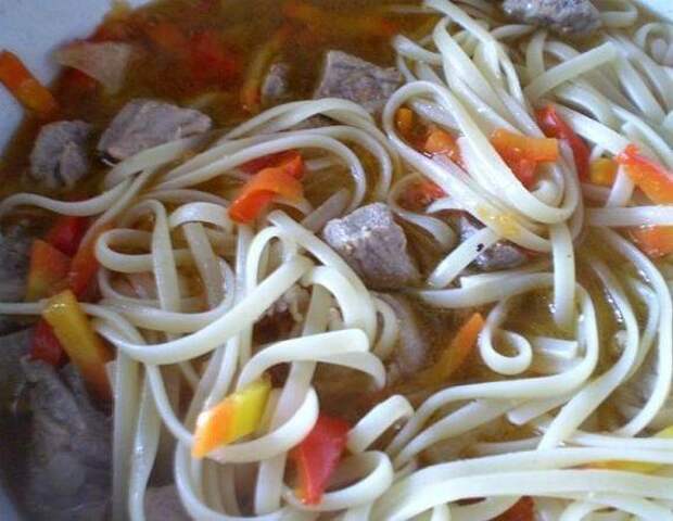 Лагман по-домашнему еда, лагман, суп, просто, вкусно, длиннопост