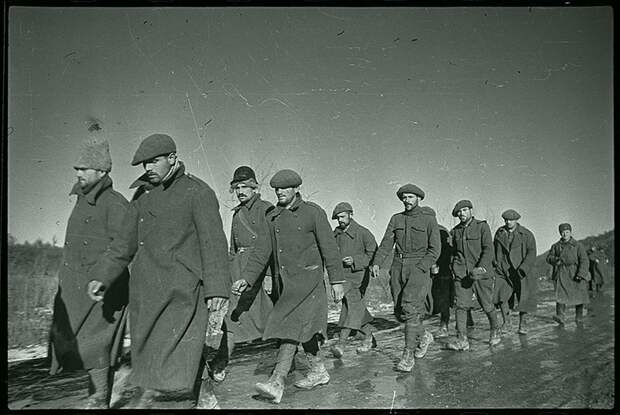 Пленные румынские солдаты. Северный Кавказ, 1942. Великая Отечественная война, СССР, история