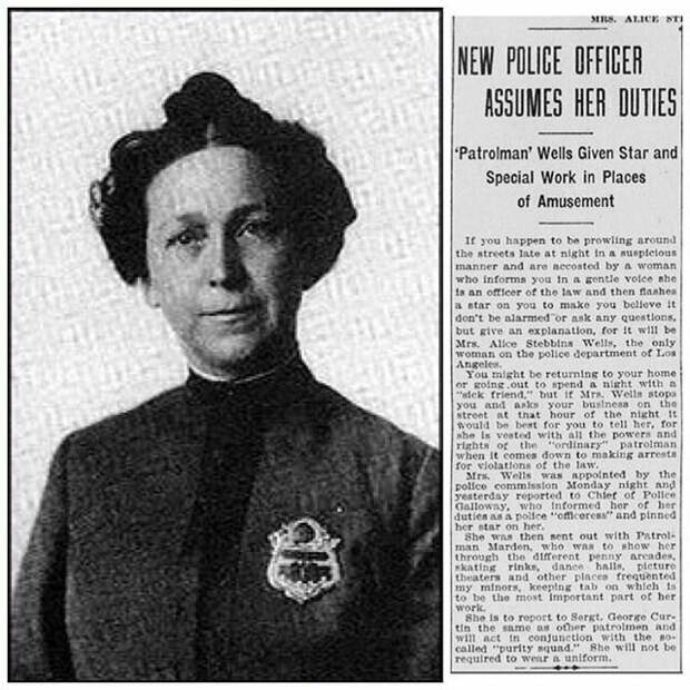 1910 год. Первая женщина-полицейский Америки. 