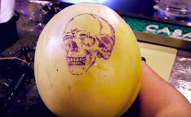 Tattoo Shop In Brooklyn Lets You Practice Tattooing Designs On Melons While Drinking