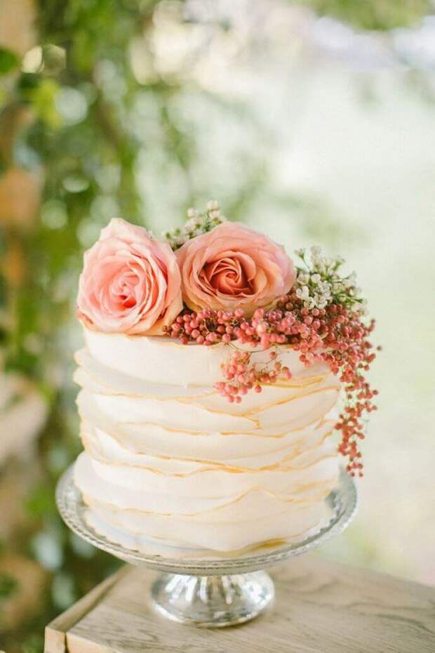 торт свадебный в стиле бохо