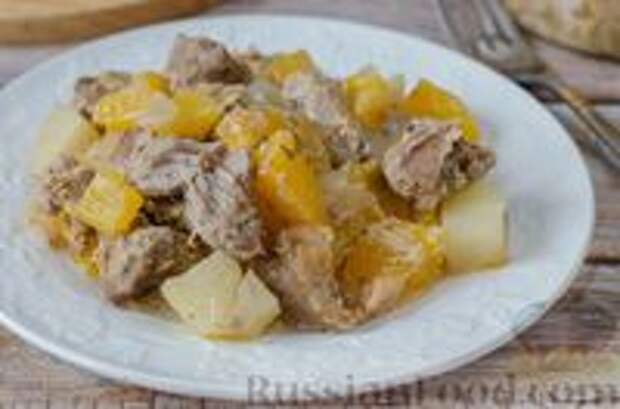 Фото к рецепту: Мясо, запечённое с тыквой и картофелем, в банке