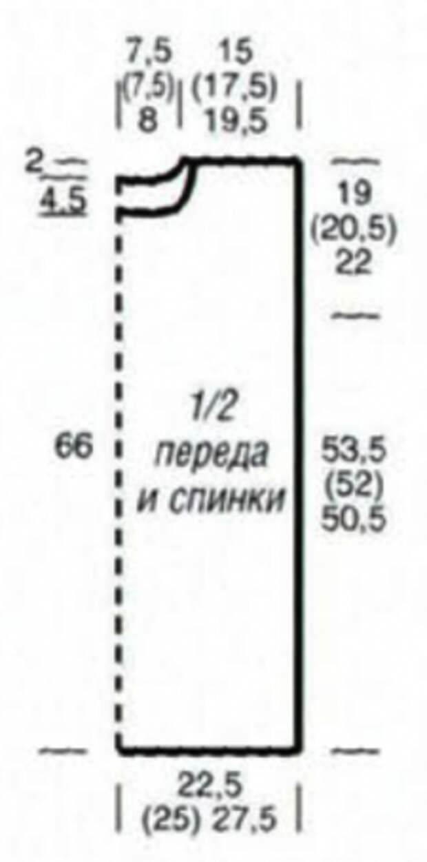 Туника вязаная спицами выкройка вязания
