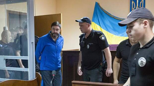Руководитель портала РИА Новости Украина Кирилл Вышинский на заседании Подольского районного суда Киева. 15 июля 2019