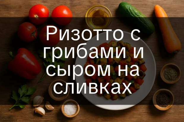 Ризотто с грибами и сыром на сливках