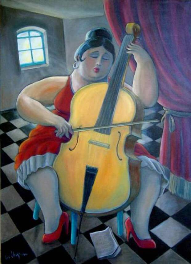 Виолончель (lc-87 Cello). Причудливые картины мексиканского художника Ли Чапмен (Lee Chapman).