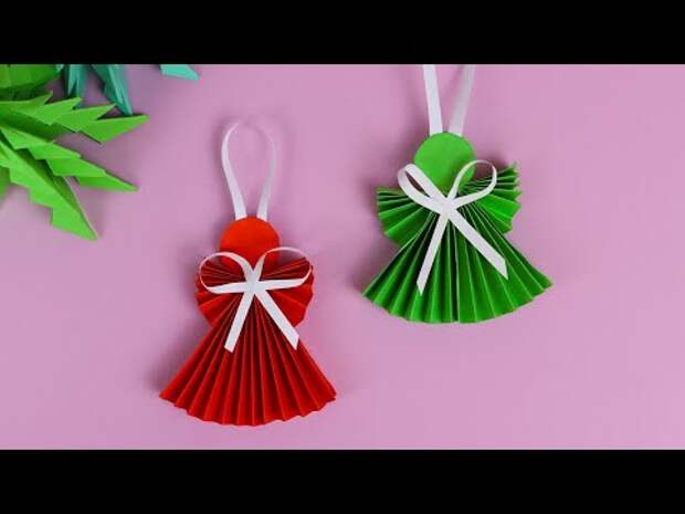 АНГЕЛОЧКИ из бумаги - DIY / Как сделать оригами Ангела на Рождество и Но...