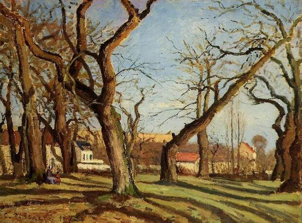 Groves of Chestnut Trees at Louveciennes. (1872). Писсарро, Камиль