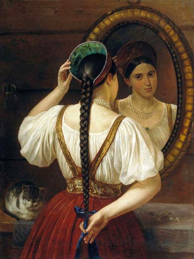 Budkin-F.O.-Devushka-pered-zerkalom.-1848