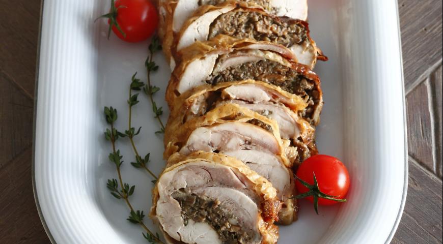 Куриный рулет с грибавми