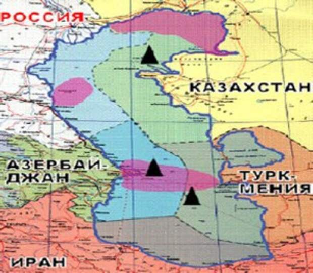 Карта государств каспийского бассейна