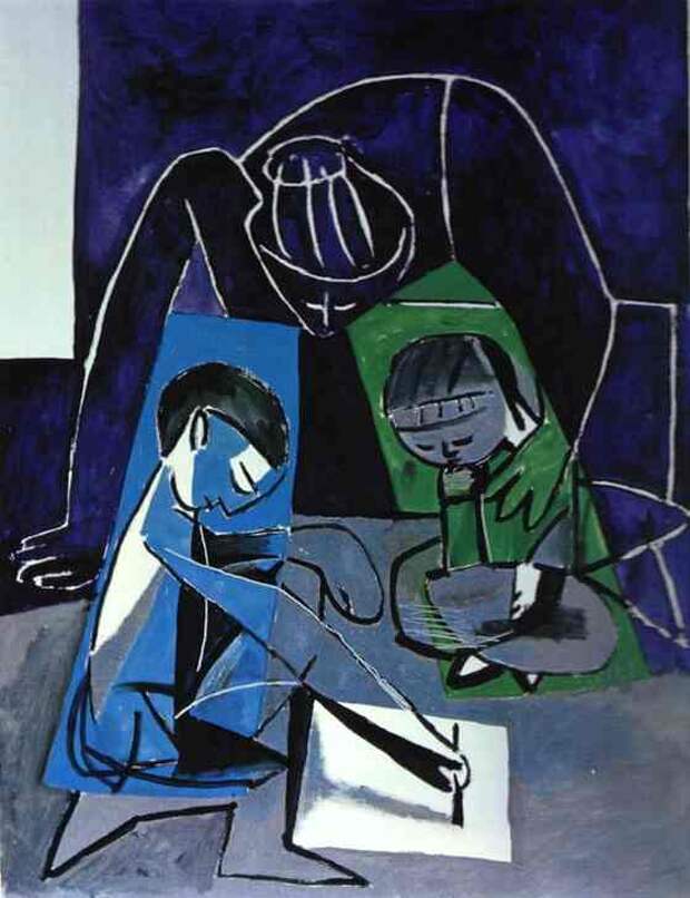 Пабло Пикассо. Франсуаза, Клод и Палома. 1954 год