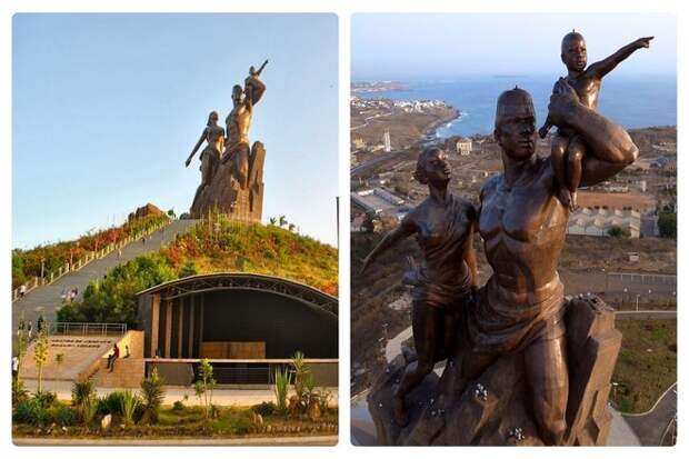 Самая большая статуя в Африке имеет противоречивую историю. Монумент высотой 50 метров, расположенн в Сенегале. Он был возведен в честь достижений африканцев, в 2010 году. К 50-летию независимости страны от Франции.