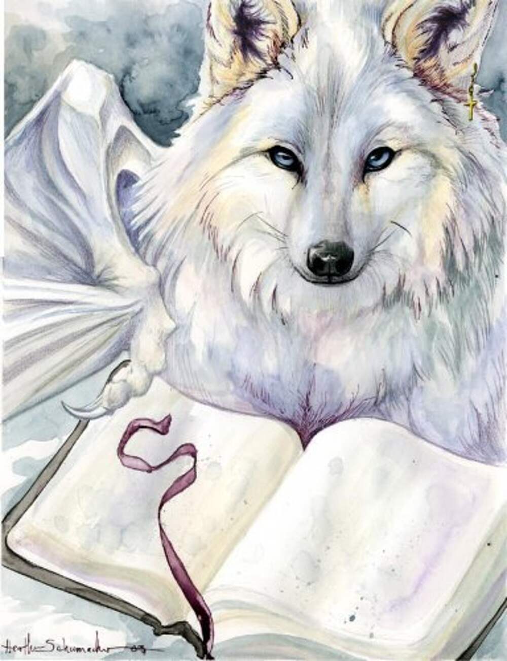 Белый волк рисунок