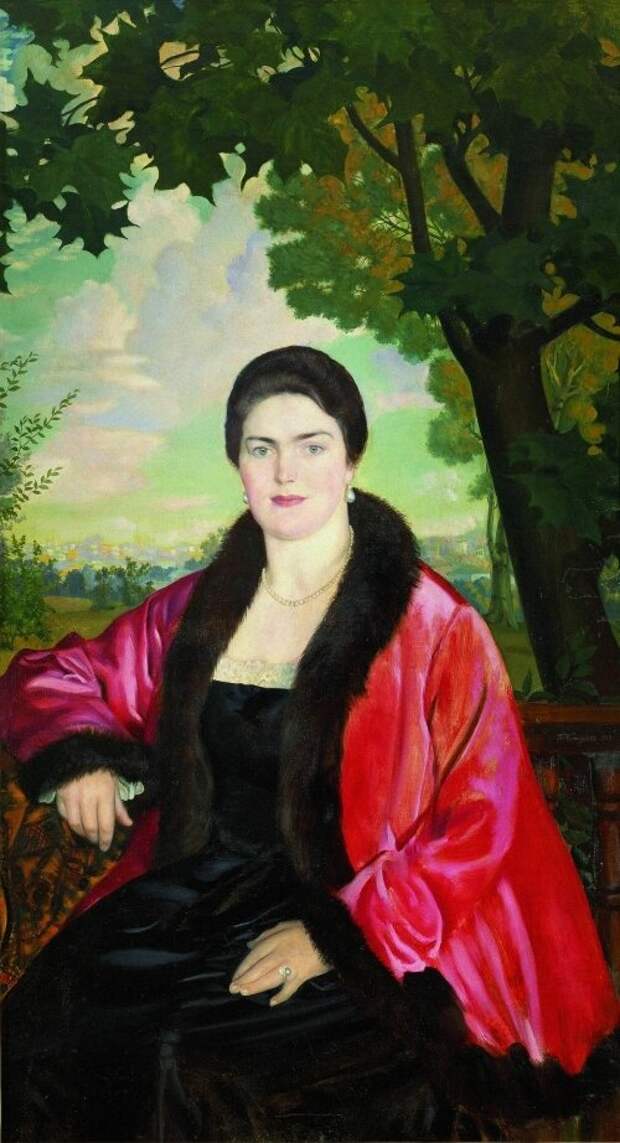Мария Валентиновна Петцольд, вторая жена Федора Ивановича Шаляпина. Портрет работы Б. Кустодиева.