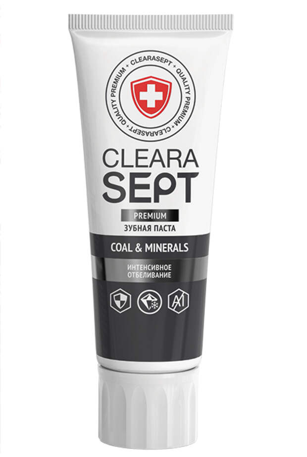 Зубная паста ClearaSept Coal & Minerals «Интенсивное отбеливание»
