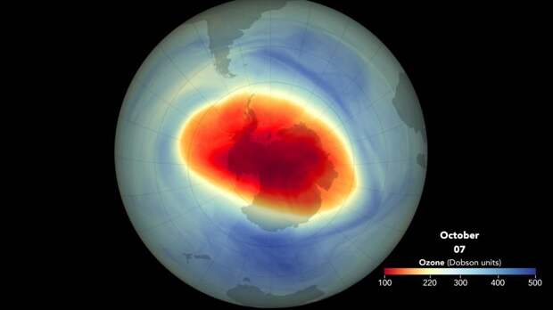 Огромная озоновая дыра над Антарктидой: новое видео NASA