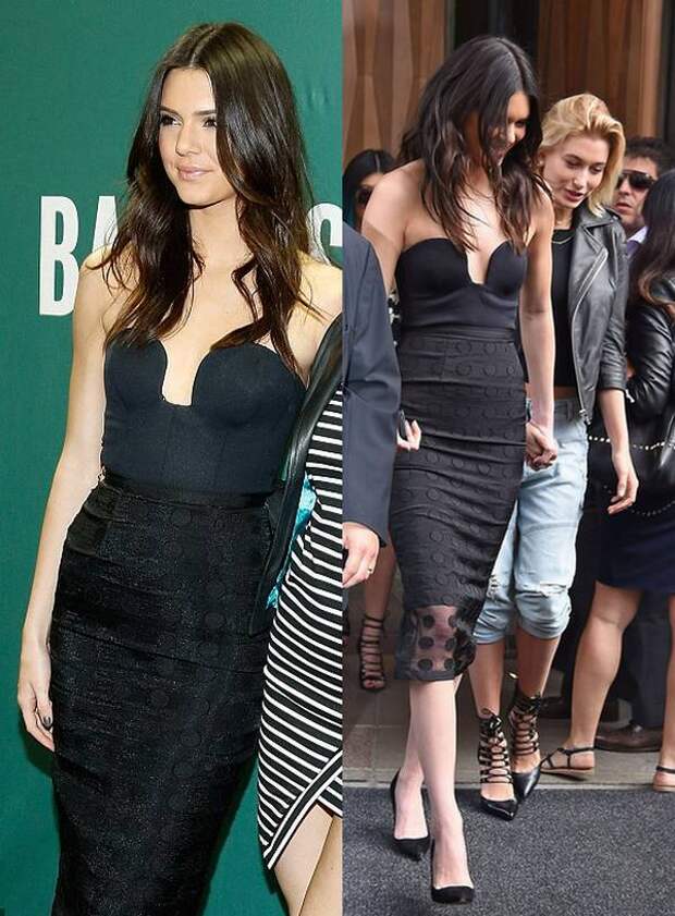 Kendal Jenner Wore Black High-Waist Skirt