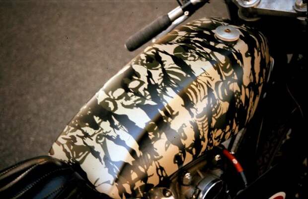 0014-s-an-bu-xs650-skull-tiger9 Аэрография на топливном баке кастома Skull-Tiger на базе Yamaha XS650