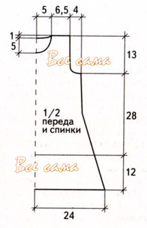 Схема вязания платья - Розовый зефир