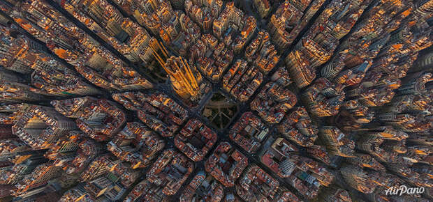 3. Храм Святого Семейства - Барселона, Испания аэрофото, аэрофотосъемка, города мира, с высоты птичьего полета
