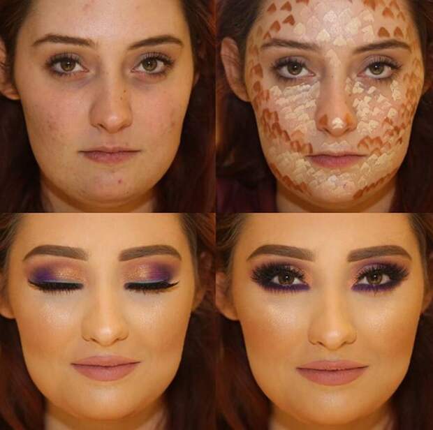 6. Чудесное преображение до и после макияжа, контуринг, макияж