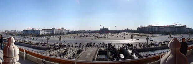 Площадь Тяньаньмэнь сегодня. Вид с Врат Небесного Спокойствия