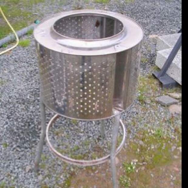 Recycle your old Washing Machine for a great outdoor Deck Fire or BBQ.: 