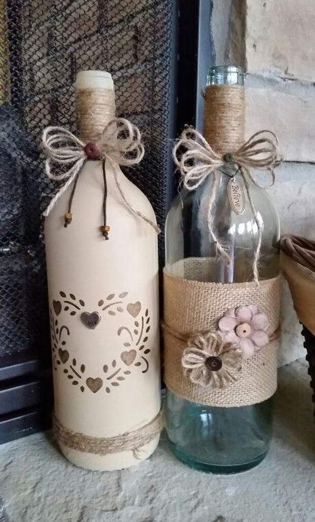 Поделки из стеклянных бутылок