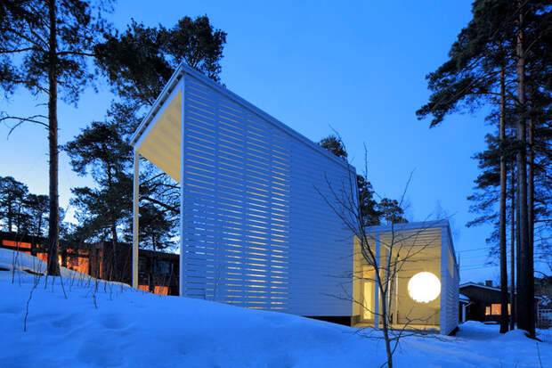 Дом из дерева в финском лесу дизайн, дом