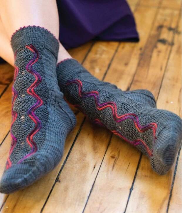 Как связать необычные красивые носки diy