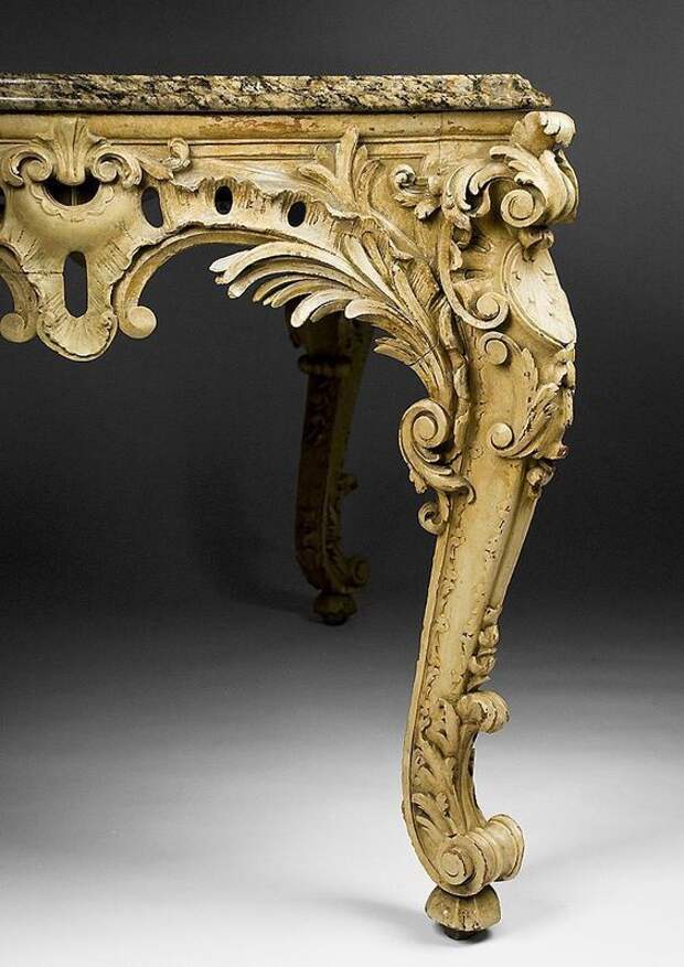 Mid 19th Century Hand Carved Italian Rococo Center Table