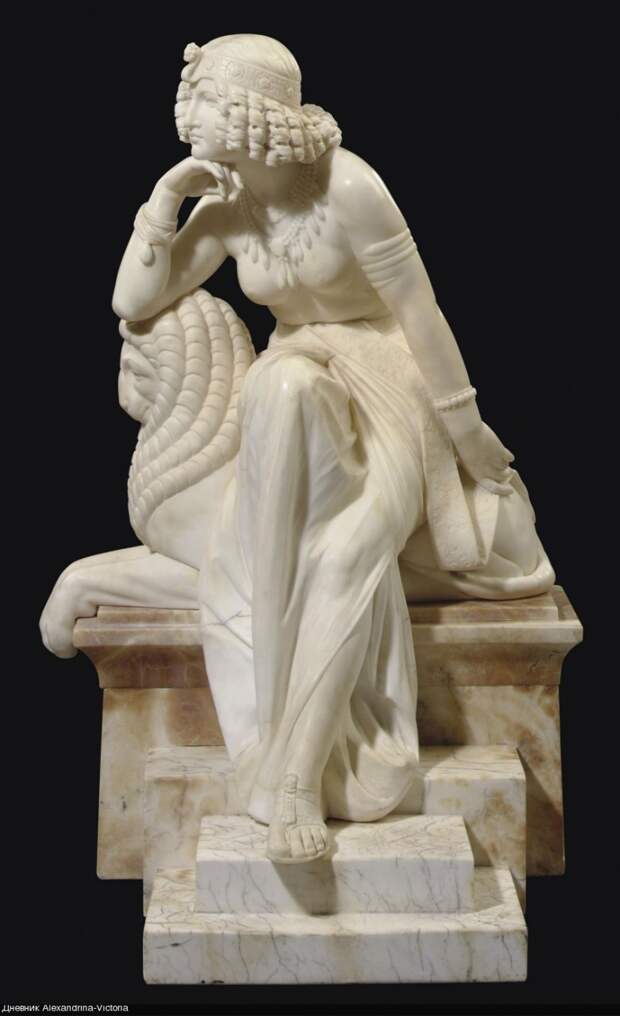 An Italian Alabaster Figure Of Cleopatra