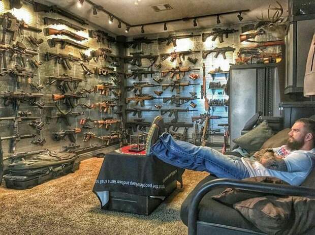 Как американцы любят оружие вооружение, интересное, коллекции, комнаты, оружие, сша, факты