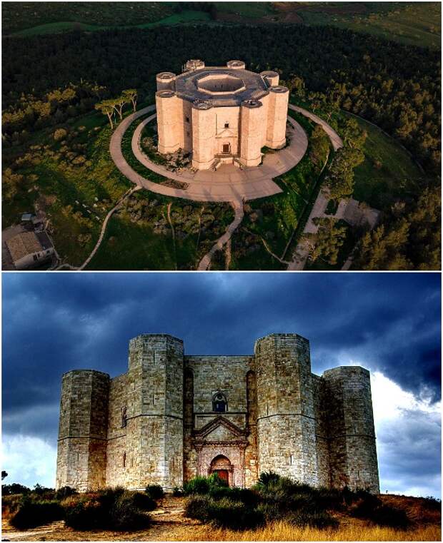 В облике замка, напоминающего корону Священной Римской империи, присутствуют черты средневекового немецкого зодчества, готики, романские и даже арабские элементы (Castel del Monte, Италия).